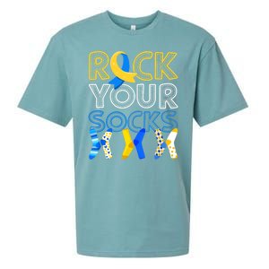 Rock Your Socks Down Syndrome Awareness Sueded Cloud Jersey T-Shirt