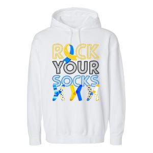 Rock Your Socks Down Syndrome Awareness Garment-Dyed Fleece Hoodie