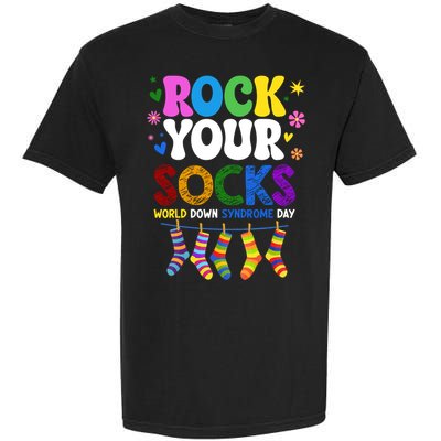 Rock Your Socks World Down Syndrome Awareness Day WDSD Garment-Dyed Heavyweight T-Shirt