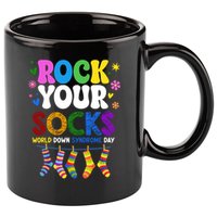 Rock Your Socks World Down Syndrome Awareness Day WDSD 11oz C Handle Ceramic Mug