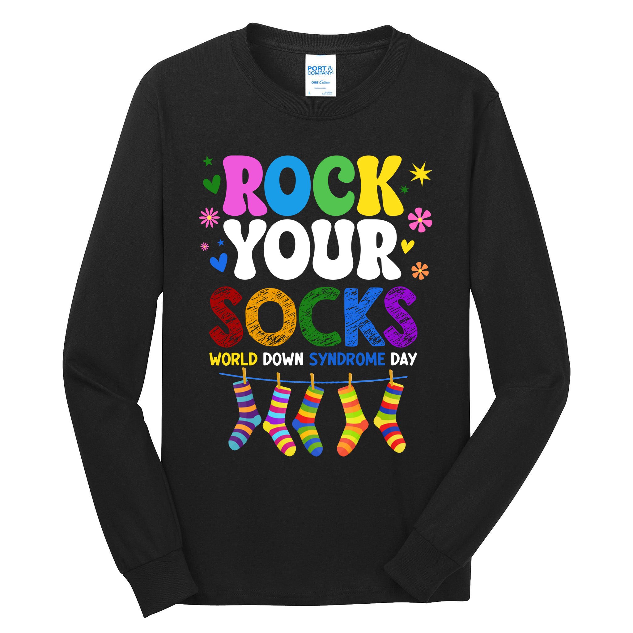 Rock Your Socks World Down Syndrome Awareness Day WDSD Tall Long Sleeve T-Shirt