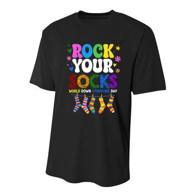 Rock Your Socks World Down Syndrome Awareness Day WDSD Youth Performance Sprint T-Shirt