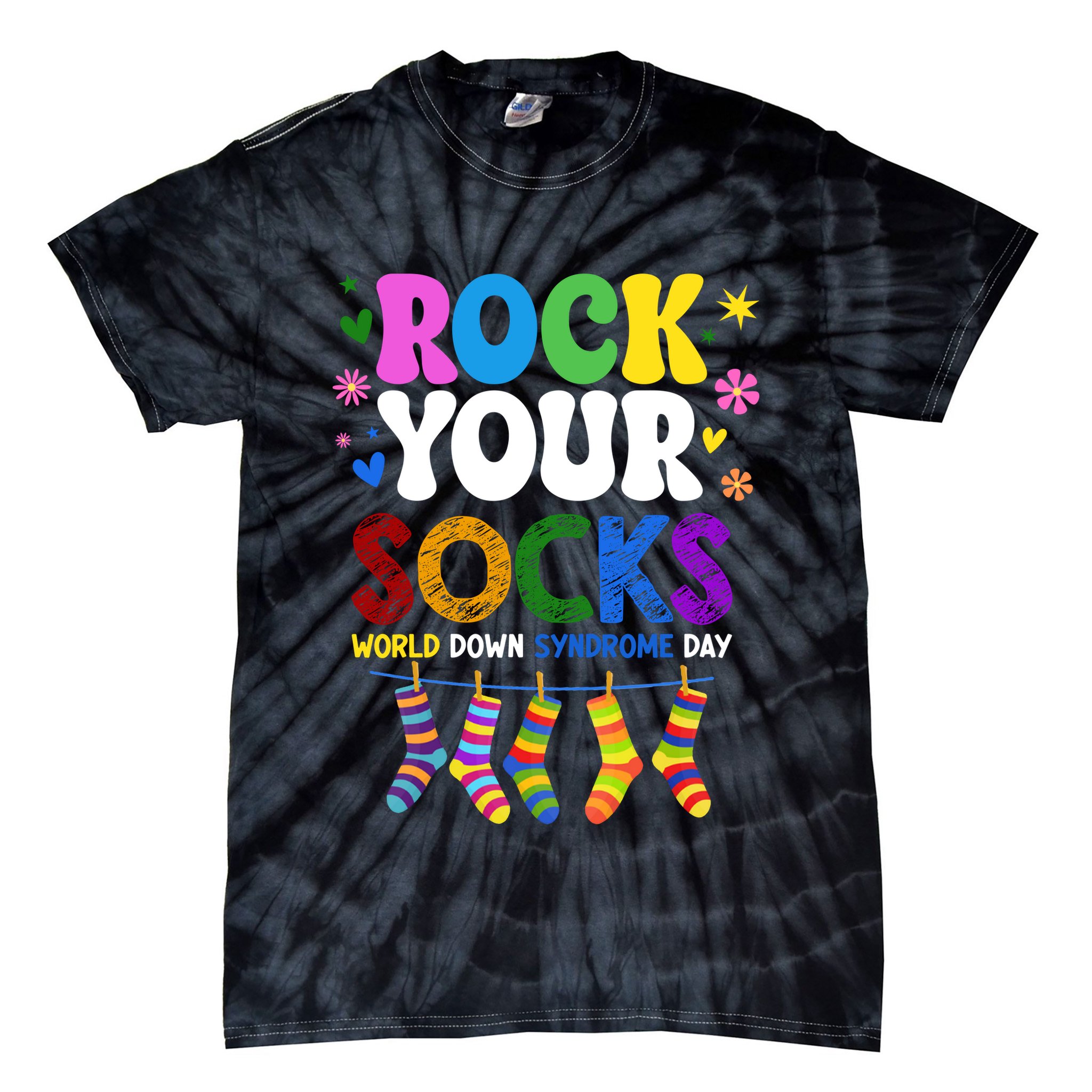 Rock Your Socks World Down Syndrome Awareness Day WDSD Tie-Dye T-Shirt