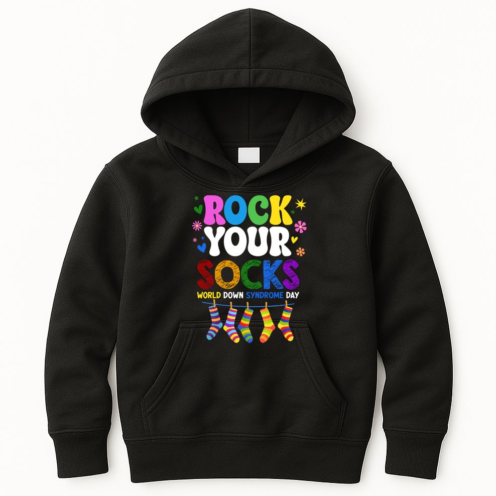 Rock Your Socks World Down Syndrome Awareness Day WDSD Kids Hoodie