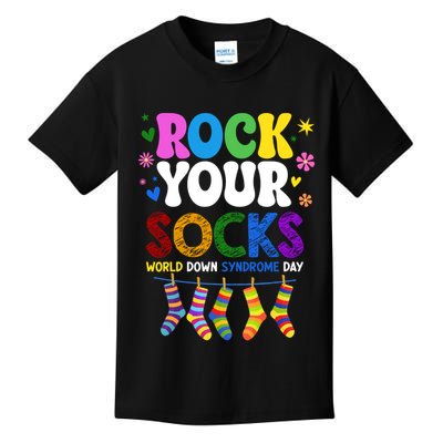 Rock Your Socks World Down Syndrome Awareness Day WDSD Kids T-Shirt