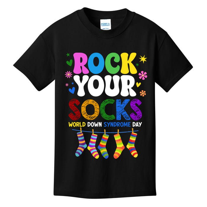 Rock Your Socks World Down Syndrome Awareness Day WDSD Kids T-Shirt