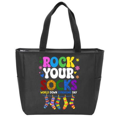 Rock Your Socks World Down Syndrome Awareness Day WDSD Zip Tote Bag
