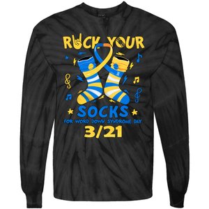 Rock Your Socks For World Down Syndrome Day March 21 Blue And Yellow Trisomy 21 Tie-Dye Long Sleeve Shirt