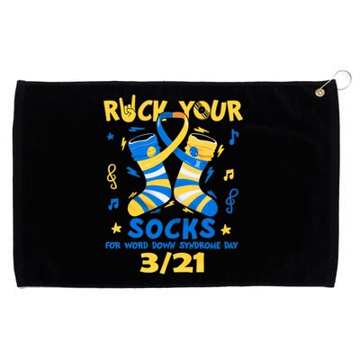 Rock Your Socks For World Down Syndrome Day March 21 Blue And Yellow Trisomy 21 Grommeted Golf Towel