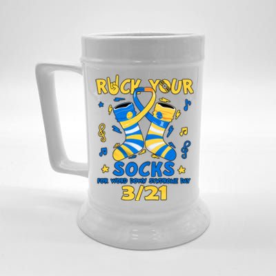 Rock Your Socks For World Down Syndrome Day March 21 Blue And Yellow Trisomy 21 Beer Stein