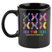 Rock Your Socks World Down Syndrome Awareness Day  11oz C Handle Ceramic Mug
