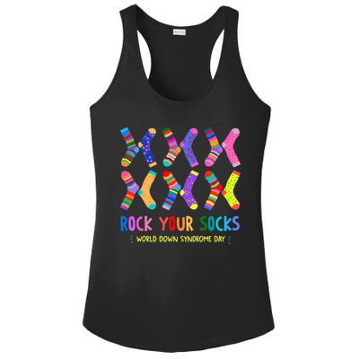 Rock Your Socks World Down Syndrome Awareness Day  Ladies PosiCharge Competitor Racerback Tank