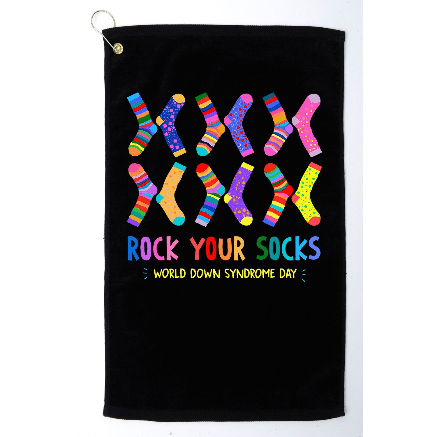 Rock Your Socks World Down Syndrome Awareness Day  Golf Towel