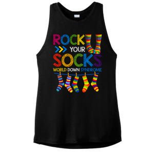 Rock Your Socks World Down Syndrome Awareness Ladies PosiCharge Tri-Blend Wicking Tank