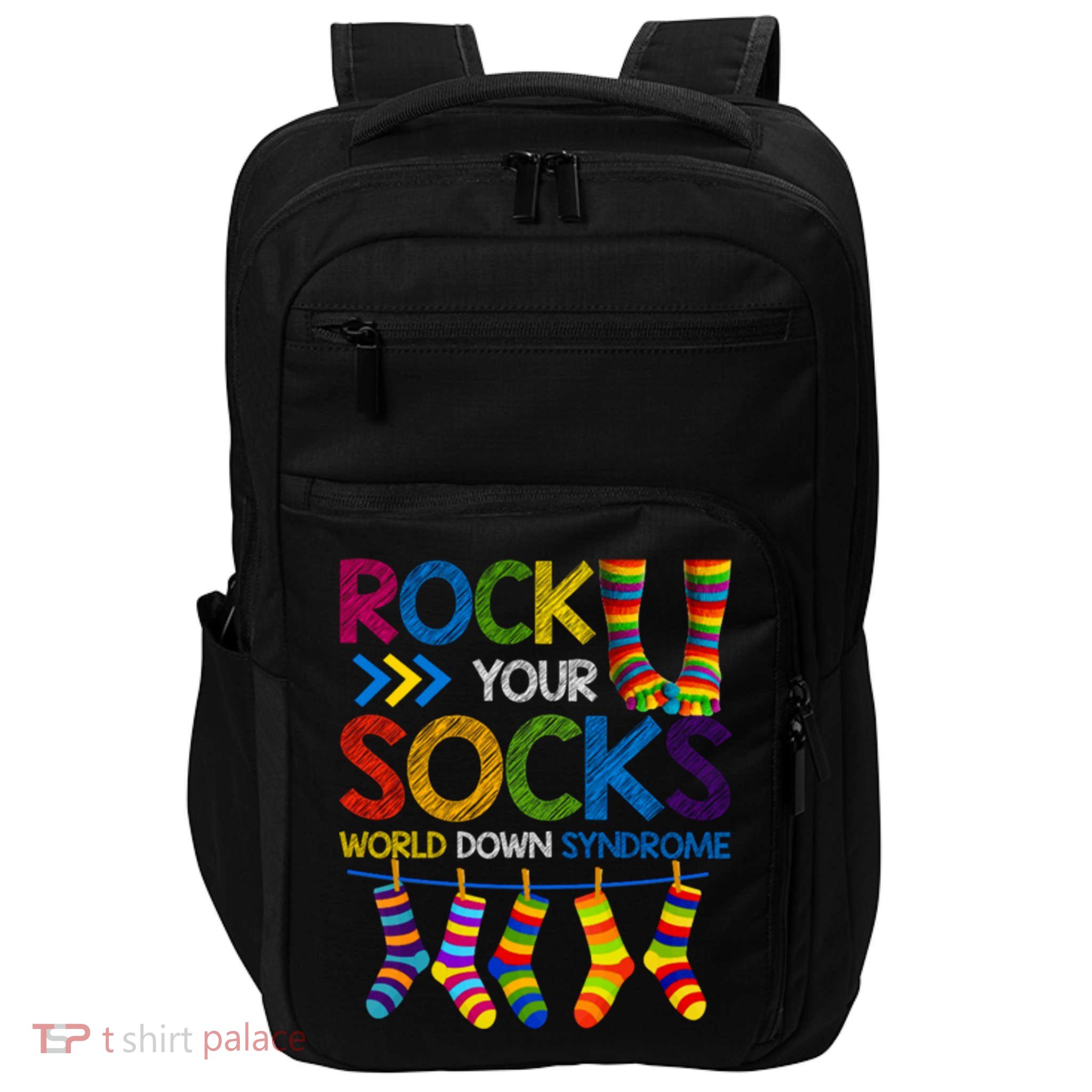 Rock Your Socks World Down Syndrome Awareness Impact Tech Backpack