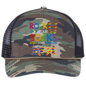 Rock Your Socks World Down Syndrome Awareness Retro Rope Trucker Hat Cap