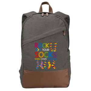 Rock Your Socks World Down Syndrome Awareness Cotton Canvas Backpack