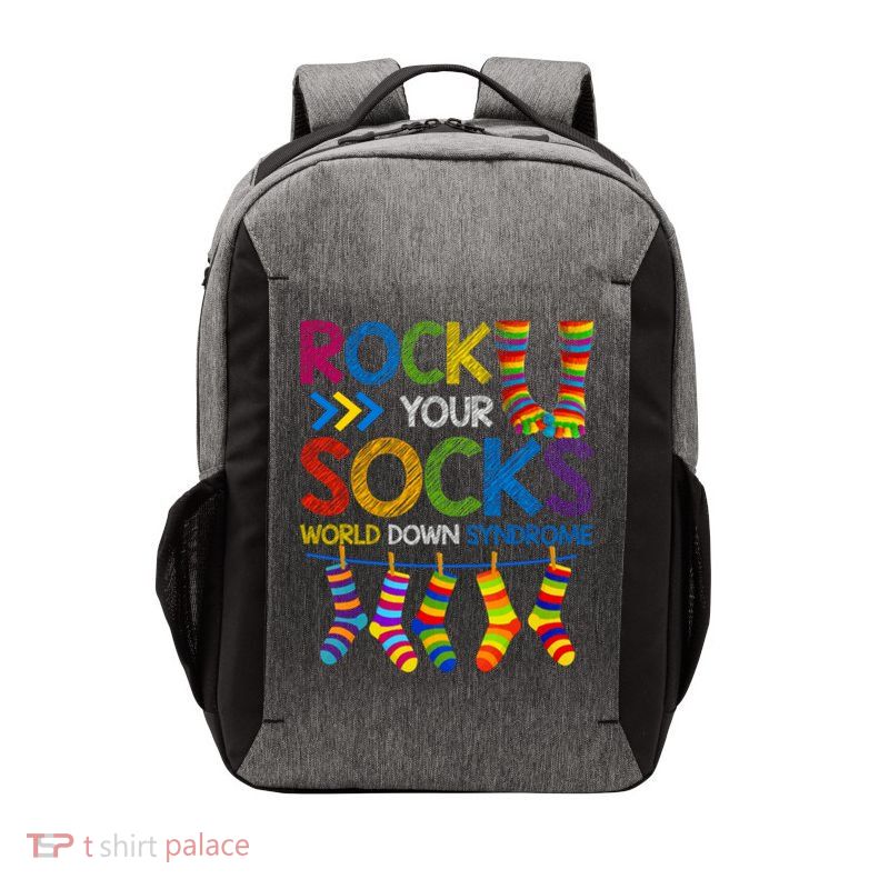 Rock Your Socks World Down Syndrome Awareness Vector Backpack