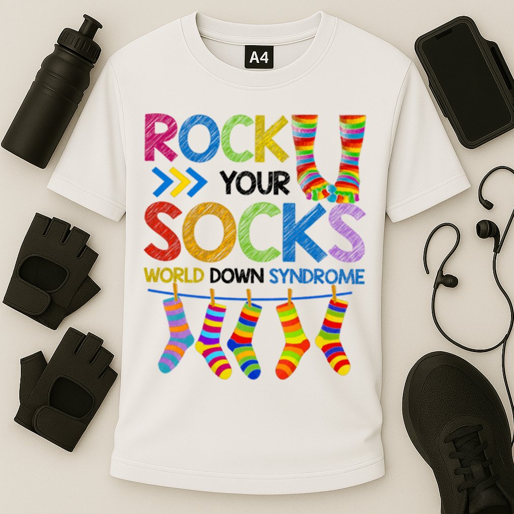 Rock Your Socks World Down Syndrome Awareness Cooling Performance Crew T-Shirt