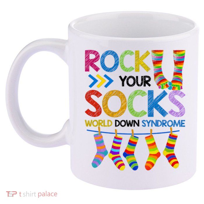 Rock Your Socks World Down Syndrome Awareness 11oz C Handle Ceramic Mug