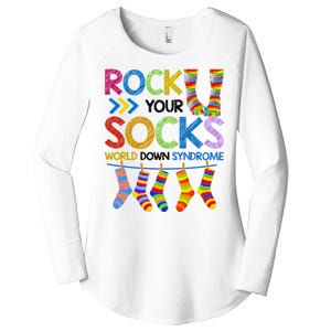 Rock Your Socks World Down Syndrome Awareness Women's Perfect Tri Tunic Long Sleeve Shirt