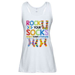 Rock Your Socks World Down Syndrome Awareness Ladies Essential Flowy Tank