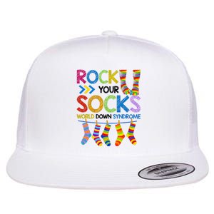 Rock Your Socks World Down Syndrome Awareness Flat Bill Trucker Hat