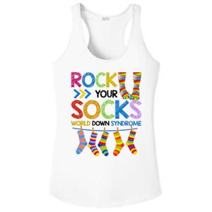 Rock Your Socks World Down Syndrome Awareness Ladies PosiCharge Competitor Racerback Tank