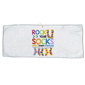 Rock Your Socks World Down Syndrome Awareness Large Microfiber Waffle Golf Towel