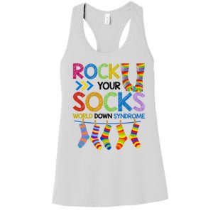 Rock Your Socks World Down Syndrome Awareness Women's Racerback Tank