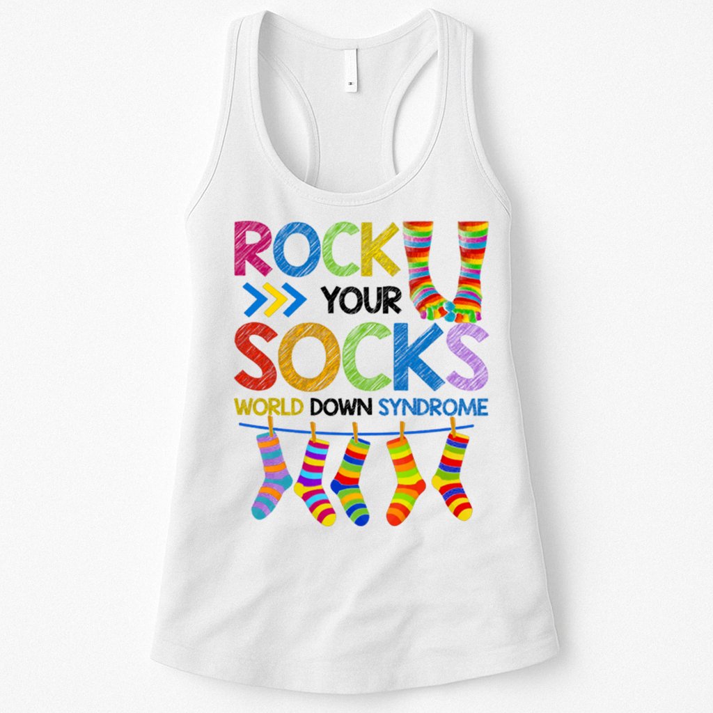 Rock Your Socks World Down Syndrome Awareness Womens Tank Top