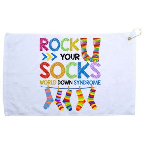 Rock Your Socks World Down Syndrome Awareness Grommeted Golf Towel