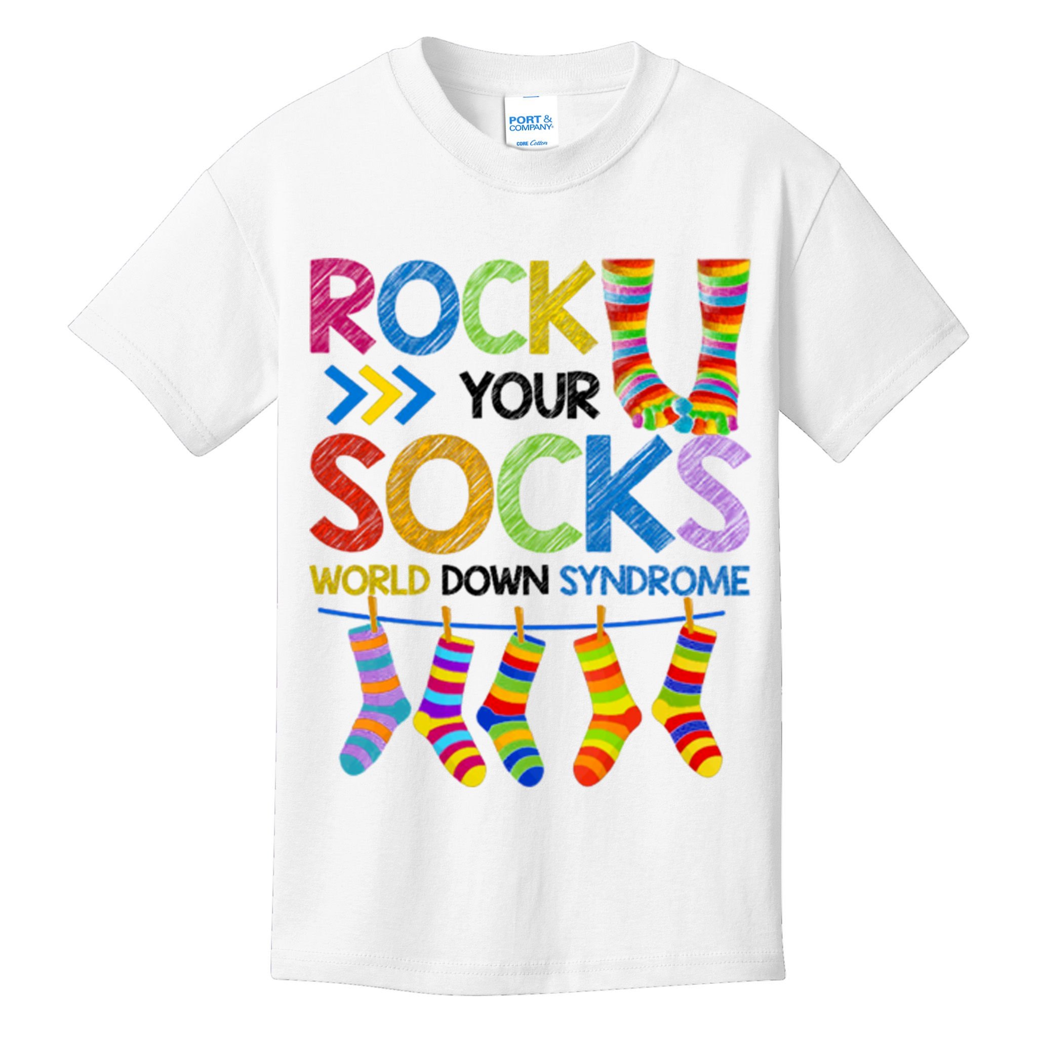 Rock Your Socks World Down Syndrome Awareness Kids T-Shirt