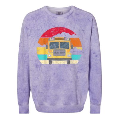 Retro Yellow School Bus For School Bus Driver And Busman Colorblast Crewneck Sweatshirt