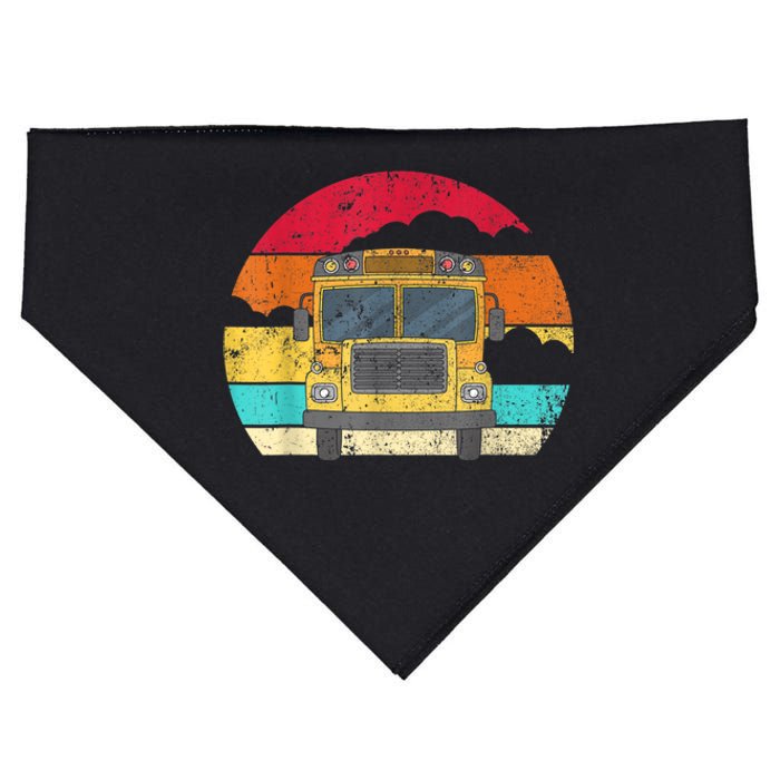 Retro Yellow School Bus For School Bus Driver And Busman USA-Made Doggie Bandana