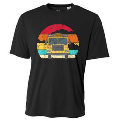 Retro Yellow School Bus For School Bus Driver And Busman Cooling Performance Crew T-Shirt