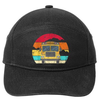 Retro Yellow School Bus For School Bus Driver And Busman 7-Panel Snapback Hat