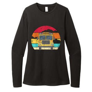 Retro Yellow School Bus For School Bus Driver And Busman Womens CVC Long Sleeve Shirt