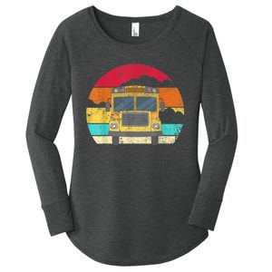 Retro Yellow School Bus For School Bus Driver And Busman Women's Perfect Tri Tunic Long Sleeve Shirt