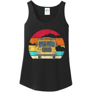 Retro Yellow School Bus For School Bus Driver And Busman Ladies Essential Tank