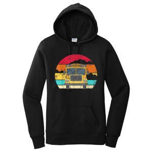 Retro Yellow School Bus For School Bus Driver And Busman Women's Pullover Hoodie