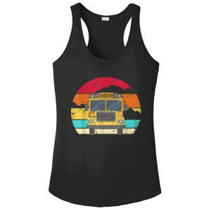 Retro Yellow School Bus For School Bus Driver And Busman Ladies PosiCharge Competitor Racerback Tank