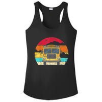 Retro Yellow School Bus For School Bus Driver And Busman Ladies PosiCharge Competitor Racerback Tank