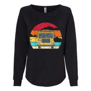 Retro Yellow School Bus For School Bus Driver And Busman Womens California Wash Sweatshirt