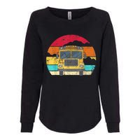 Retro Yellow School Bus For School Bus Driver And Busman Womens California Wash Sweatshirt