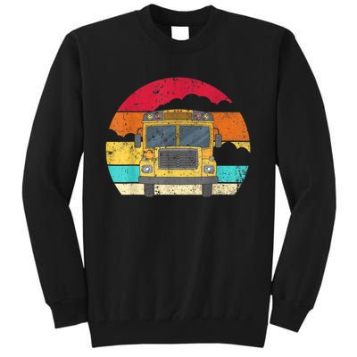 Retro Yellow School Bus For School Bus Driver And Busman Tall Sweatshirt