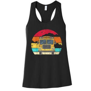 Retro Yellow School Bus For School Bus Driver And Busman Women's Racerback Tank