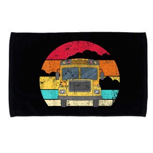 Retro Yellow School Bus For School Bus Driver And Busman Microfiber Hand Towel