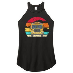 Retro Yellow School Bus For School Bus Driver And Busman Women's Perfect Tri Rocker Tank