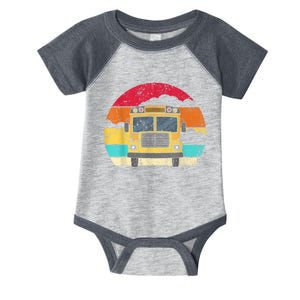 Retro Yellow School Bus For School Bus Driver And Busman Infant Baby Jersey Bodysuit